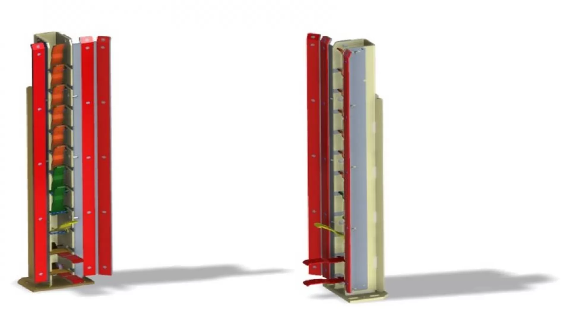 Contenitori metallici con colonne