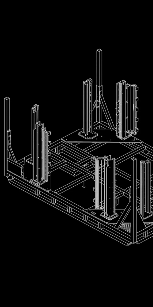 Contenitori metallici con colonne